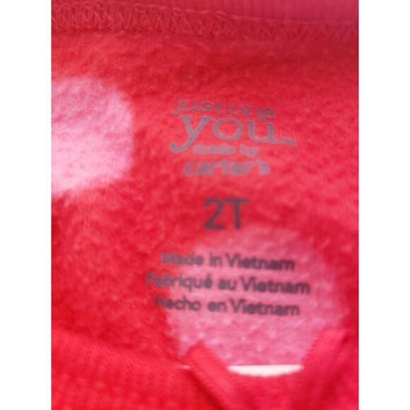 2T Girls Red JOY Fleece Holiday Nightgown Carters Sleep - Picture 3 of 3